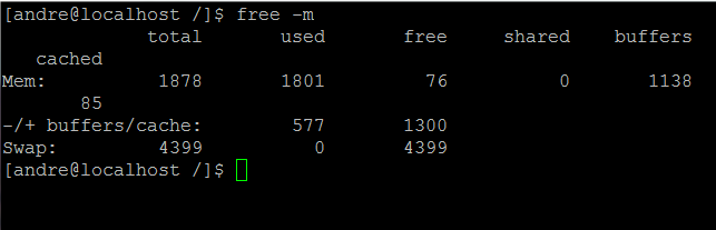 Comando free -m Comando free -m